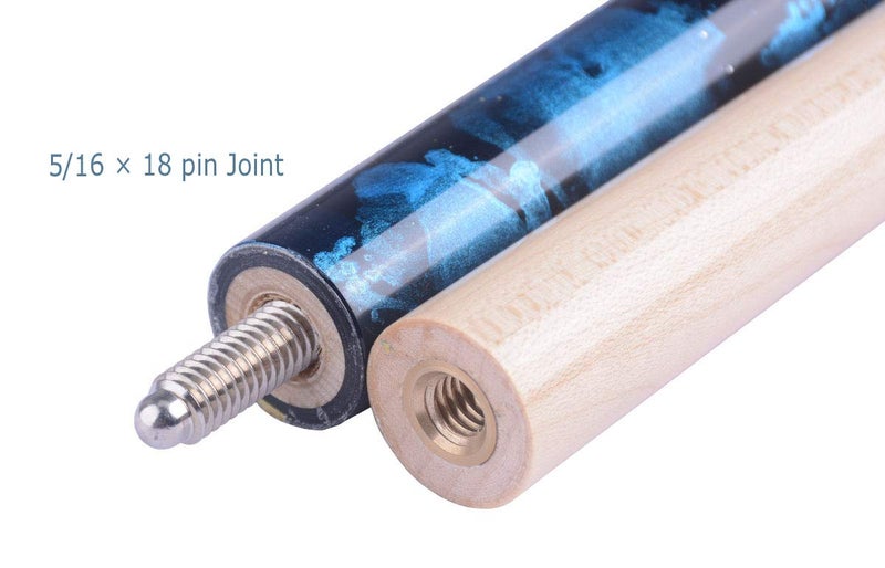 AB Earth Ergonomic Design 13mm Tip 58" Maple Pool Cue Stick Kit with Hard Case (Blue, 21oz) - Image 5